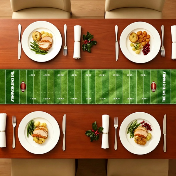 American Football Custom Family Name - Personalized Table Runner